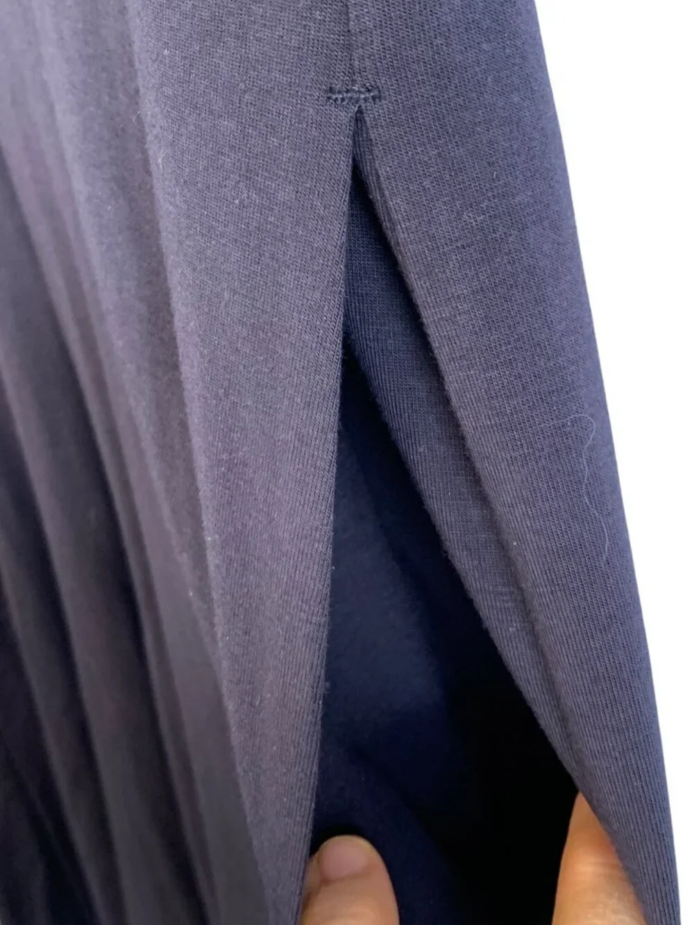 Eileen Fisher Cotton Stretch Jersey Wide Leg Jumpsuit Ink Navy Large NWT $298